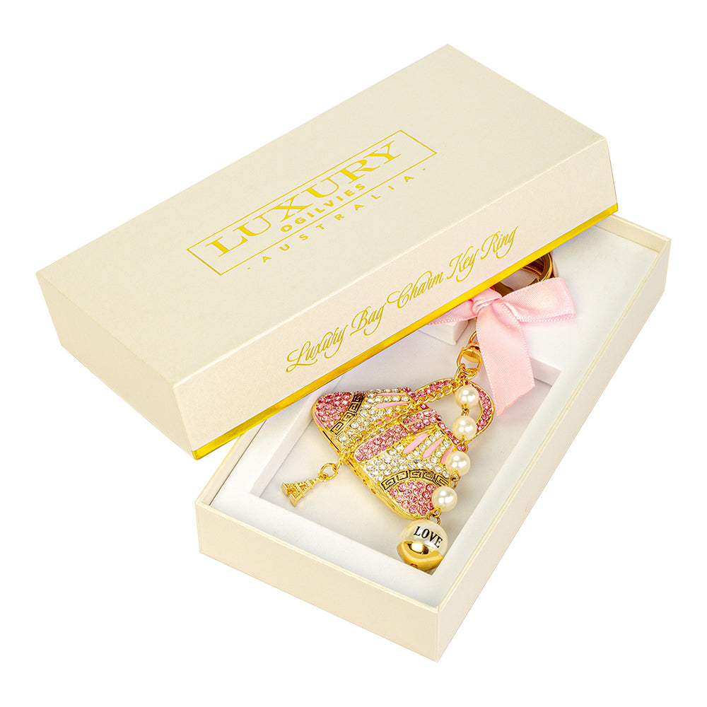 Charm Key Ring - Stiletto Pink