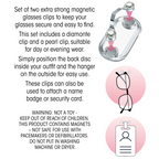 Magnetic Glasses Clip - Silver