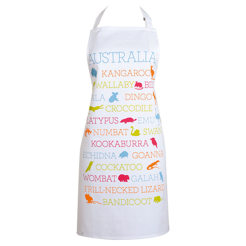 Australia Apron - Animals White