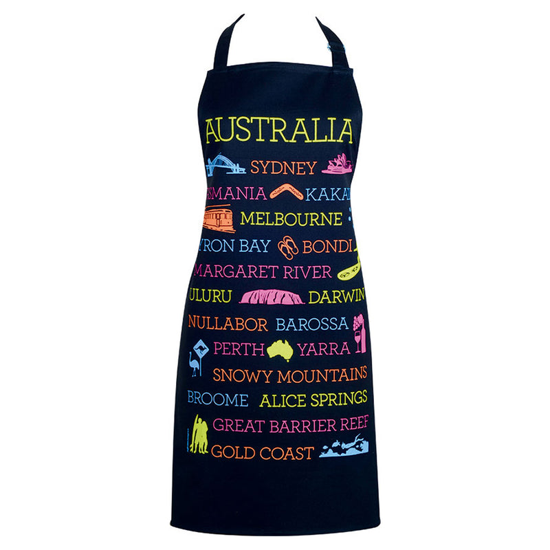 Australia Apron - Places Black