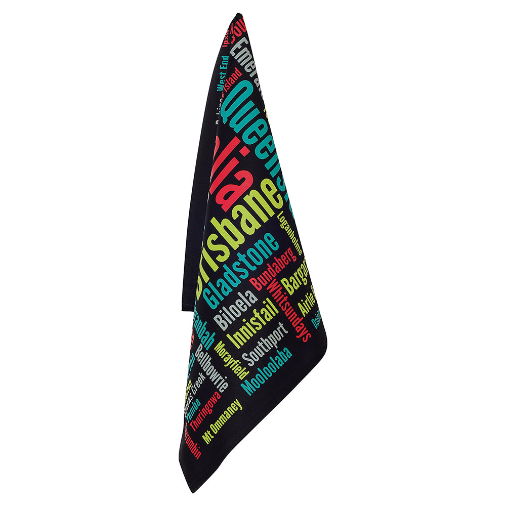 Australia Towns Tea Towel - Queensland Black