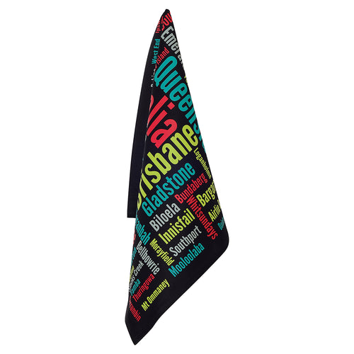 Australia Towns Tea Towel - Queensland Black