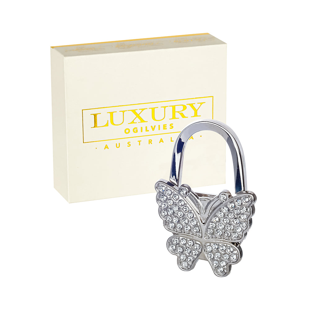 Bag Hanger - Butterfly - Silver
