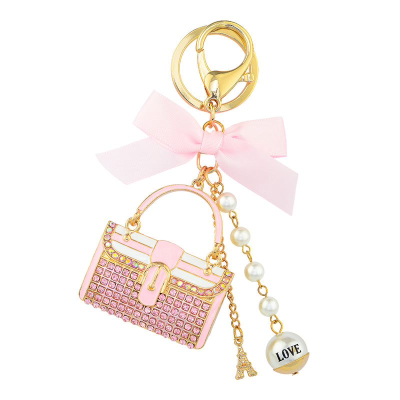 Charm Key Ring - Clutch Bag Pink