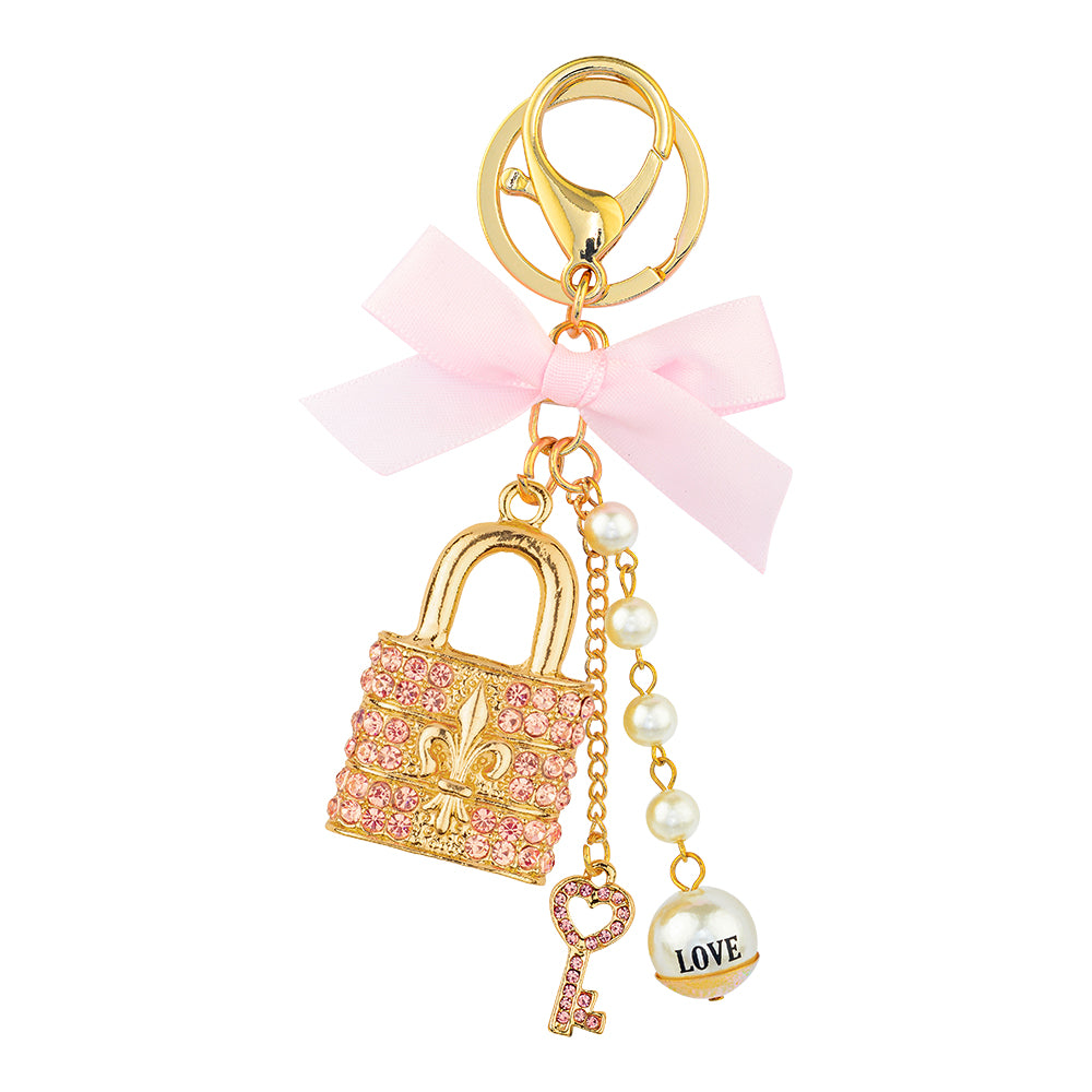 Charm Key Ring - Locket Pink