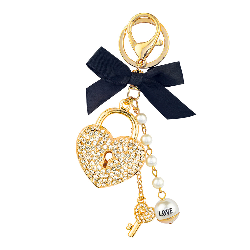 Charm Key Ring - Love Black