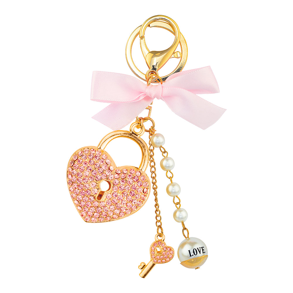 Charm Key Ring - Love Pink