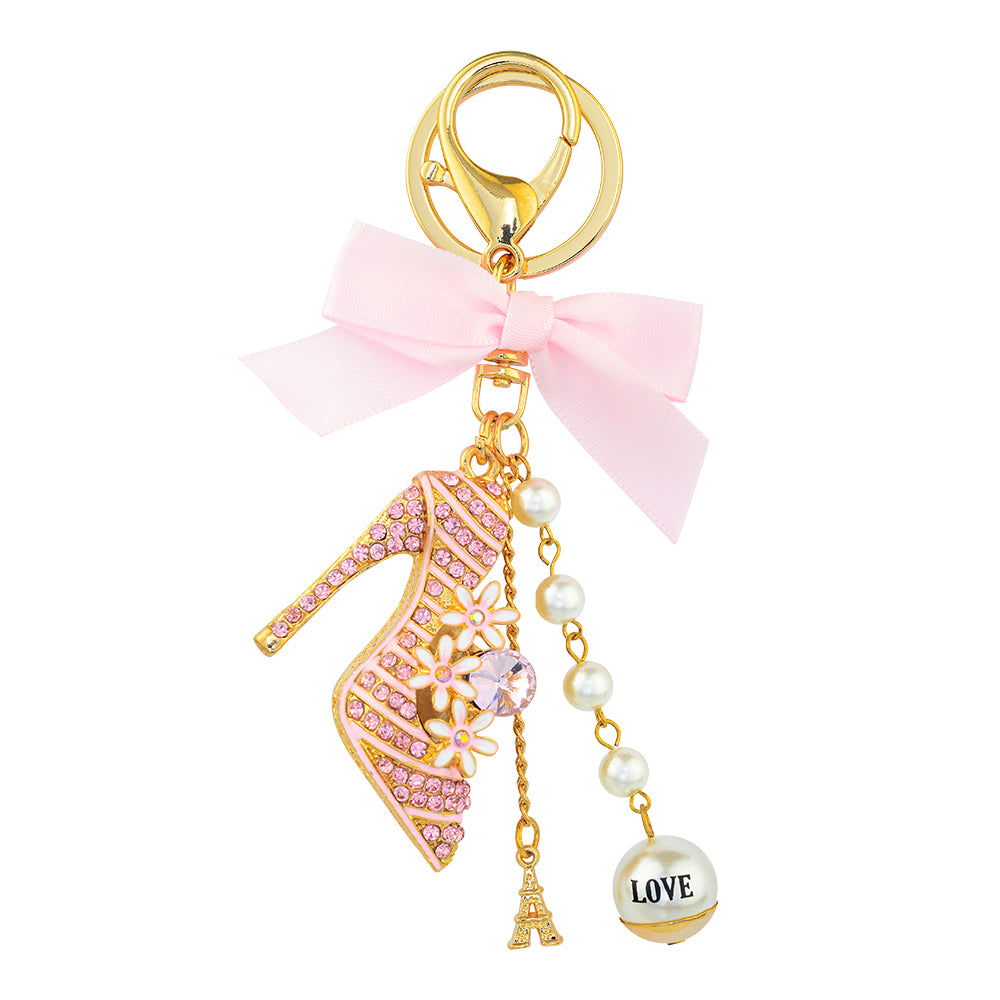 Charm Key Ring - Stiletto Pink