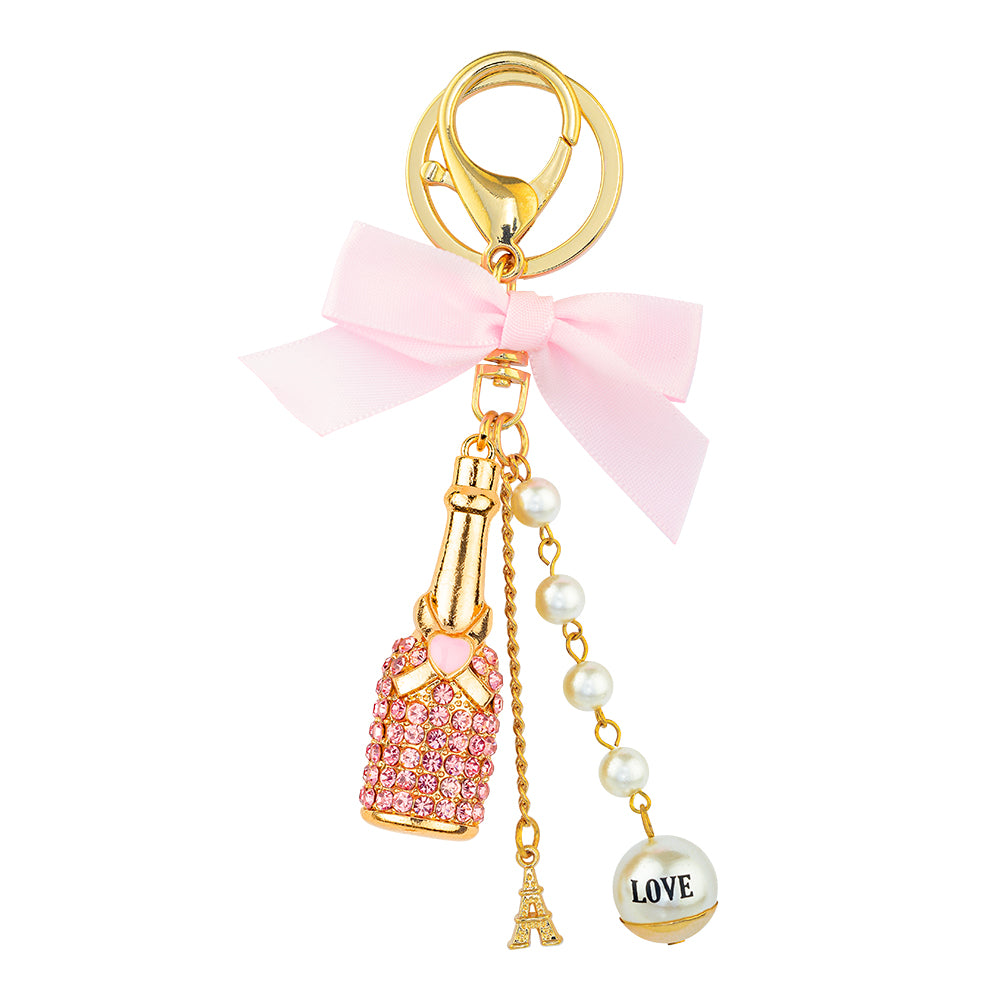 Charm Key Ring - Wine Pink