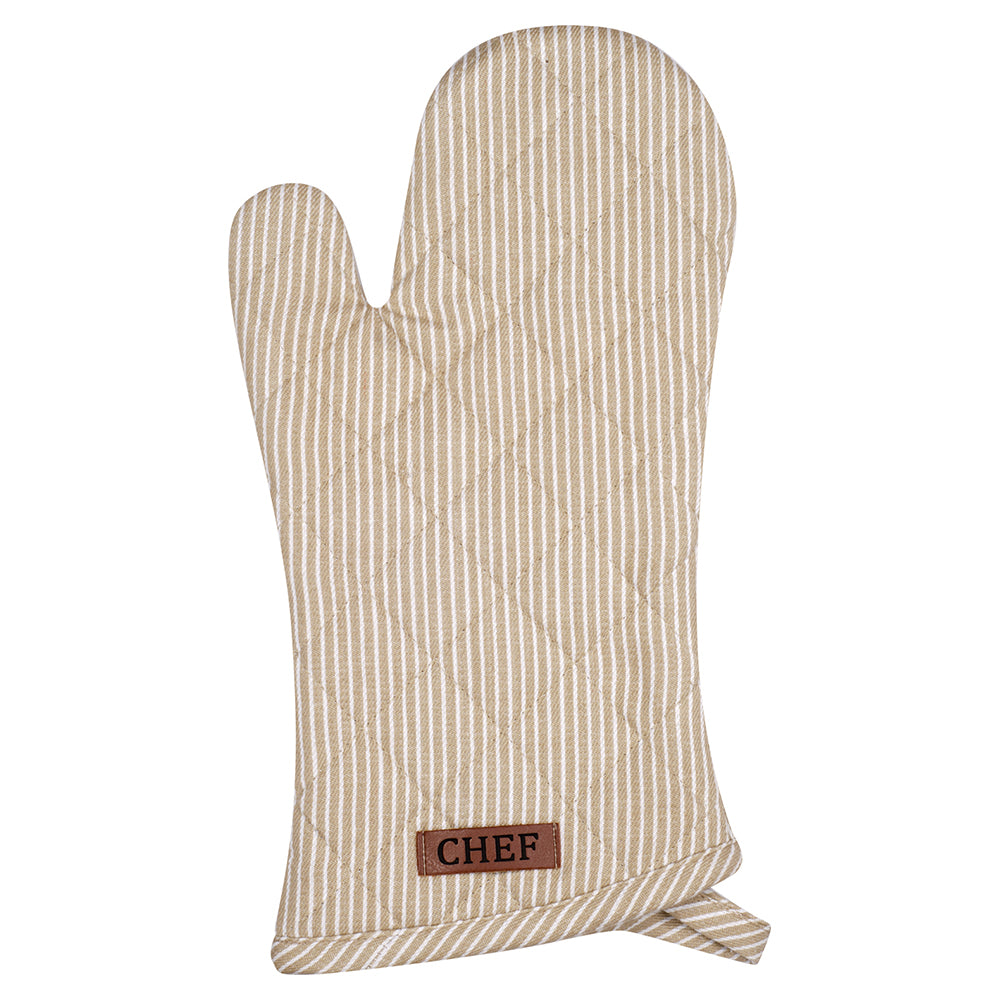 Chef Stripe Oven Glove - Stone