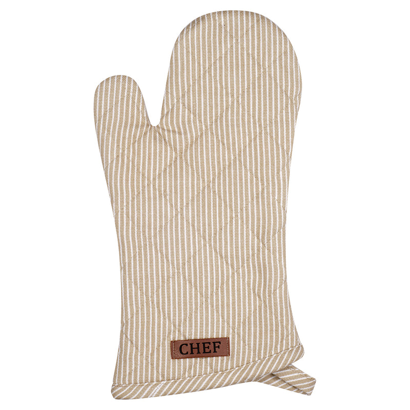 Chef Stripe Oven Glove - Stone