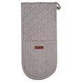 Chef Stripe Double Oven Mitt - Grey
