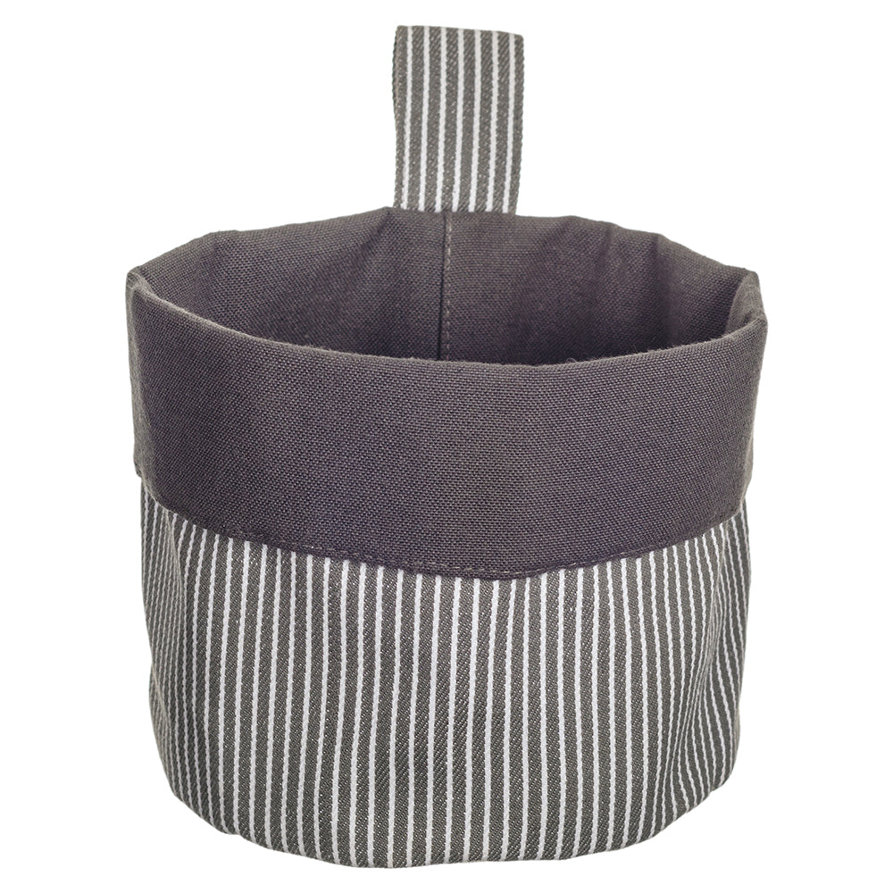 Chef Stripe Hanging Storage Basket - Grey