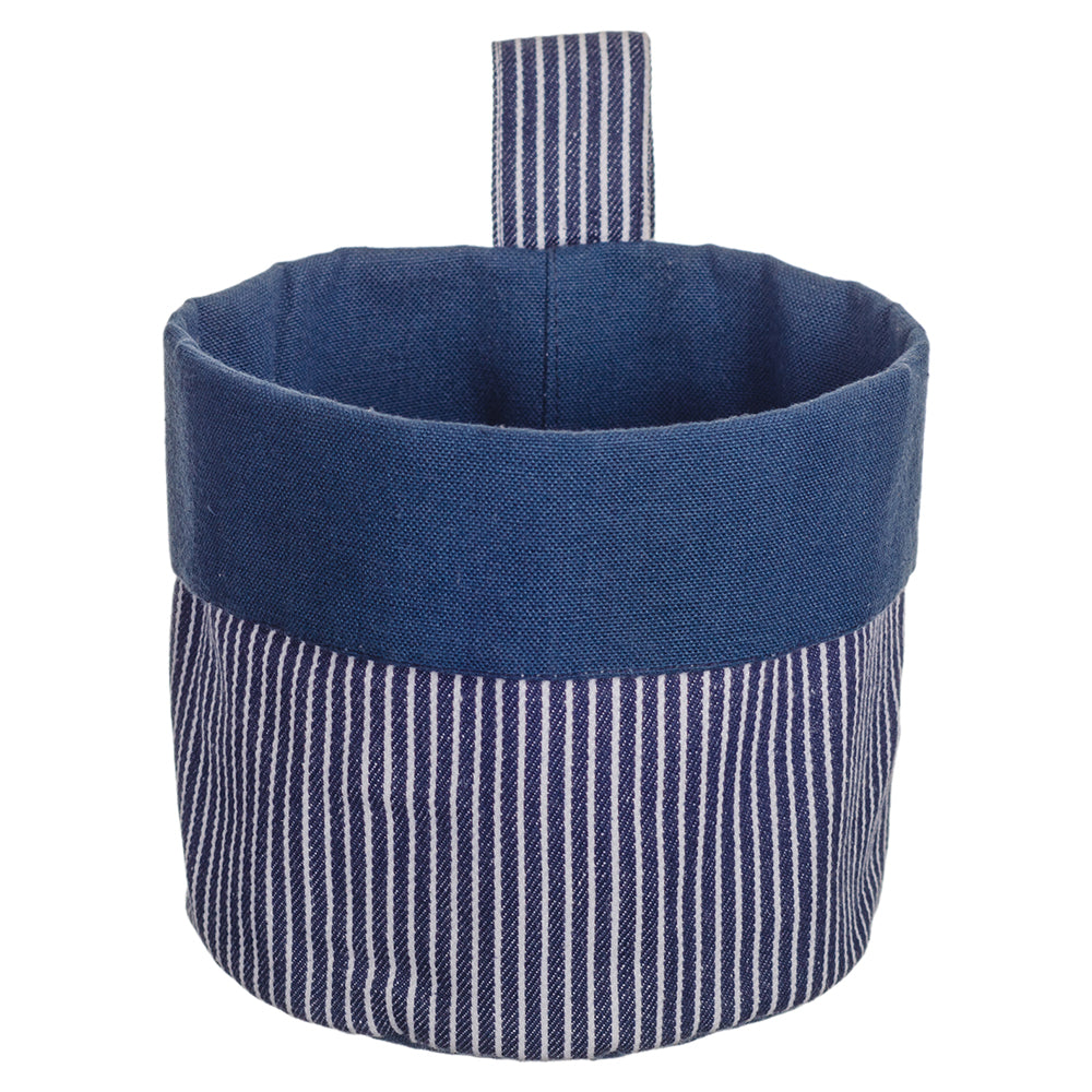 Chef Stripe Hanging Storage Basket - Navy
