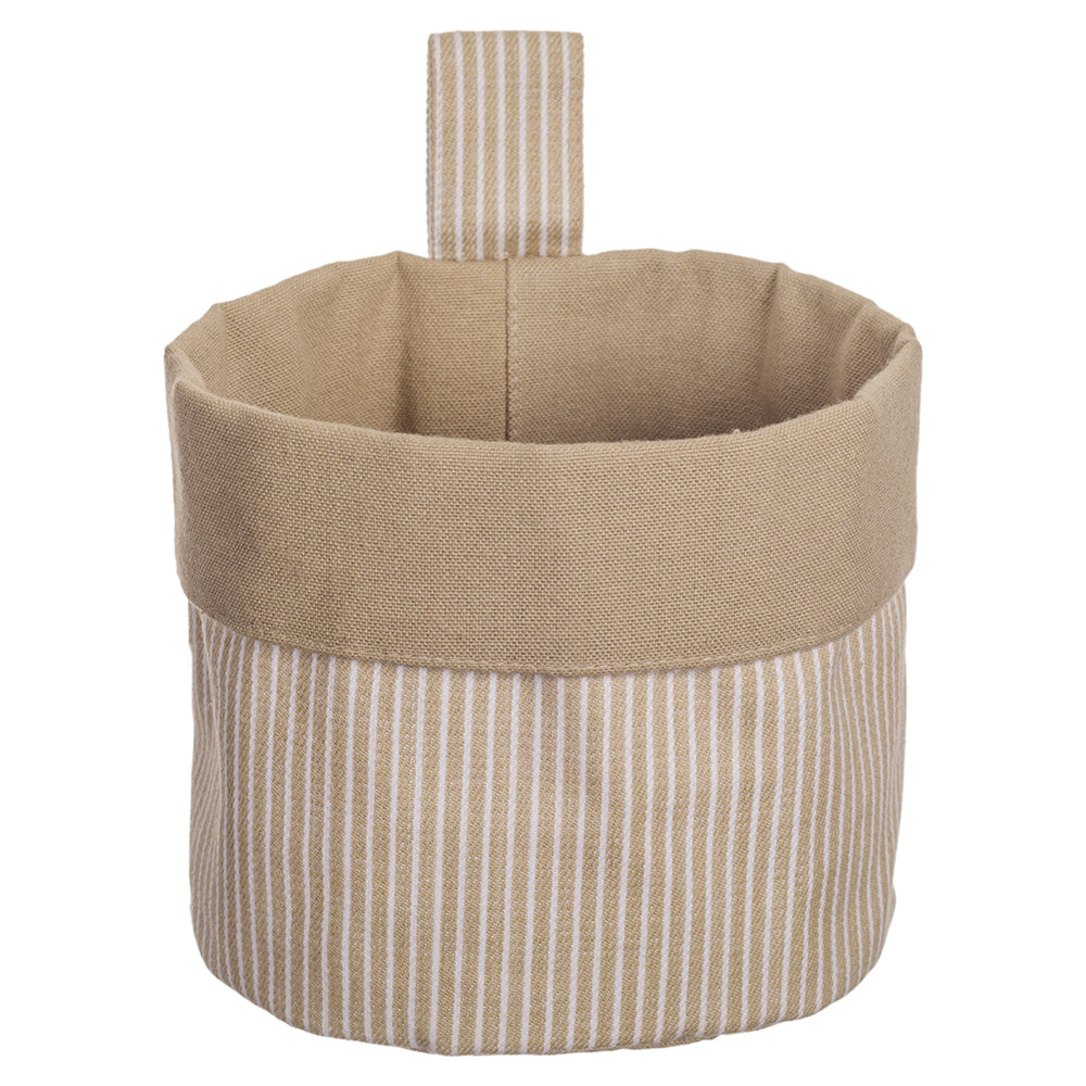 Chef Stripe Hanging Storage Basket - Stone
