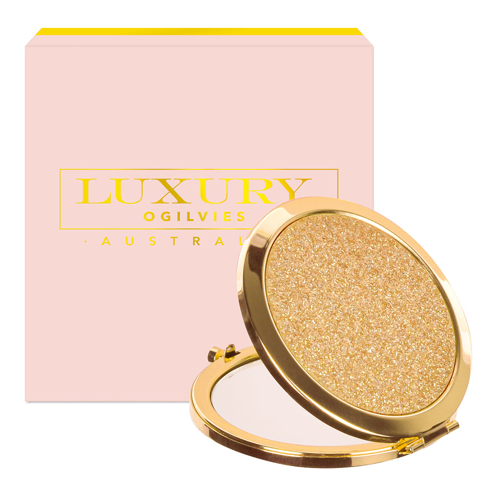 Compact Mirror - Glitter Gold