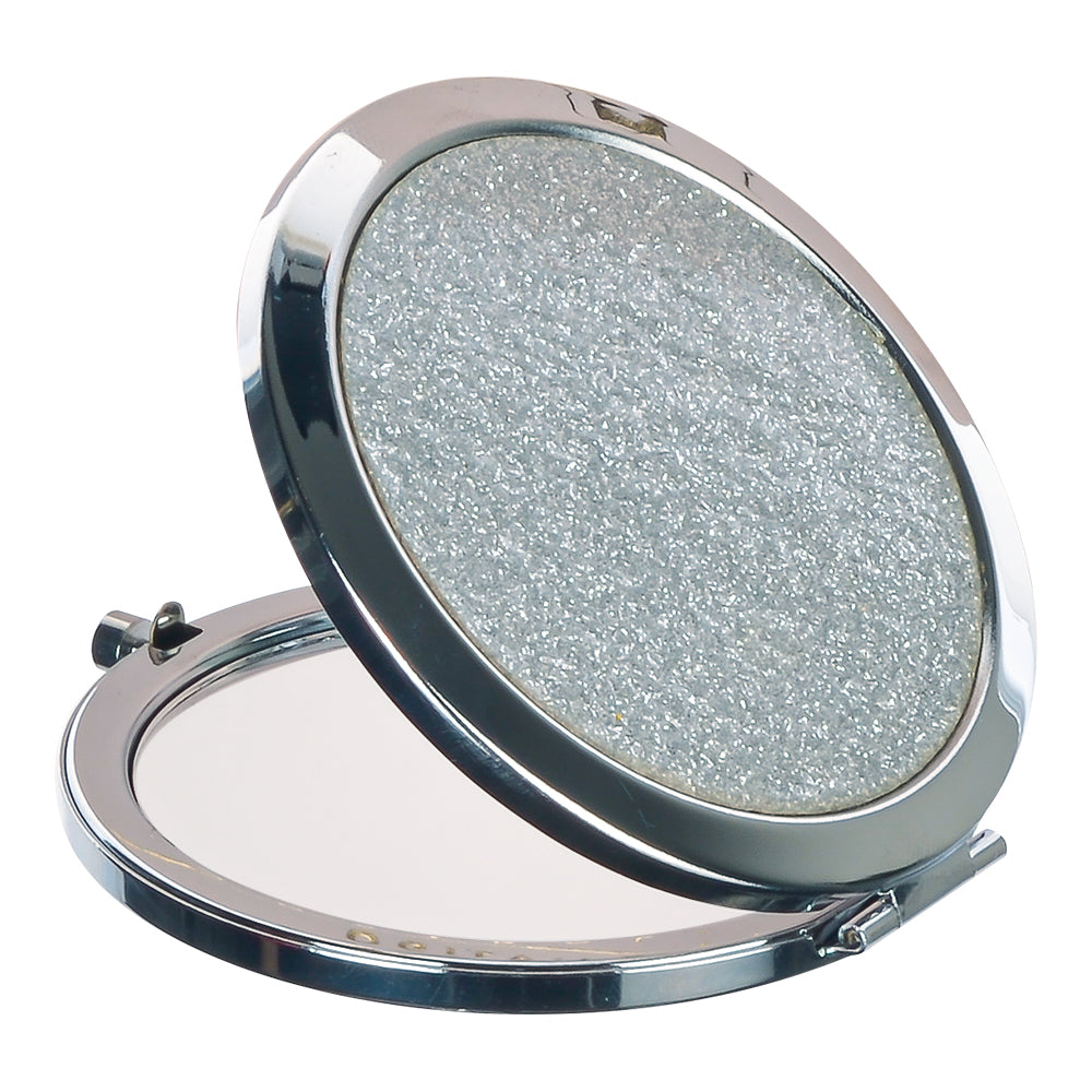 Compact Mirror - Glitter Silver