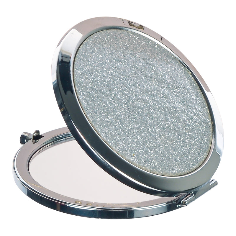 Compact Mirror - Glitter Silver