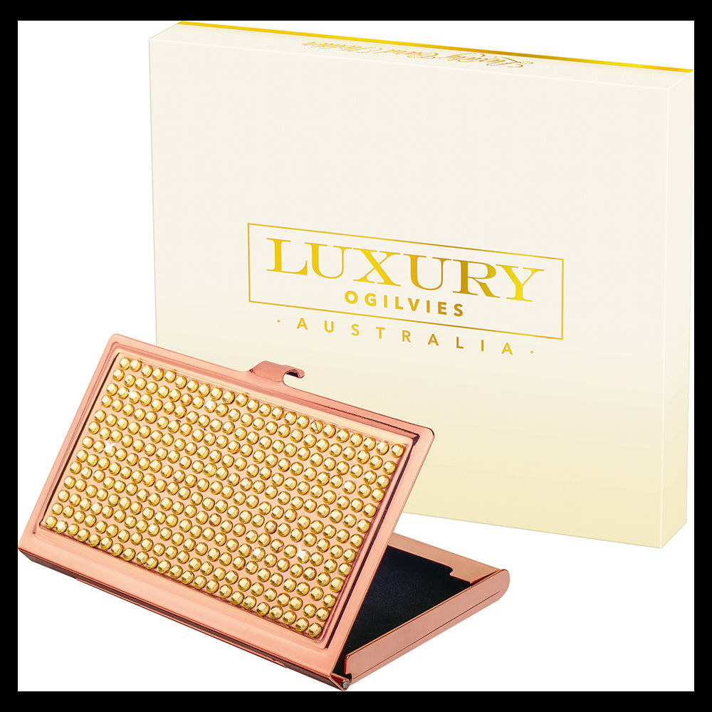 Diamonte Card Case - Gold
