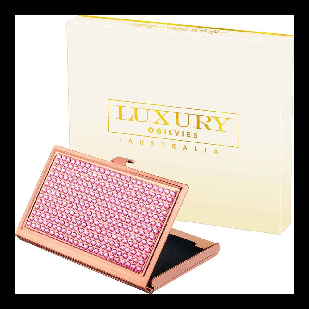 Diamonte Card Case - Rose