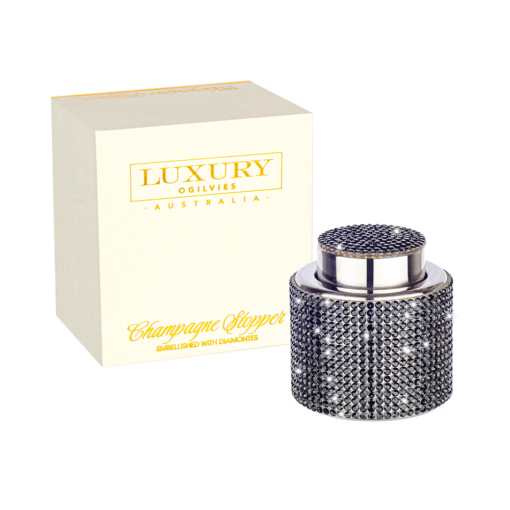 Diamonte Champagne Stopper - Black