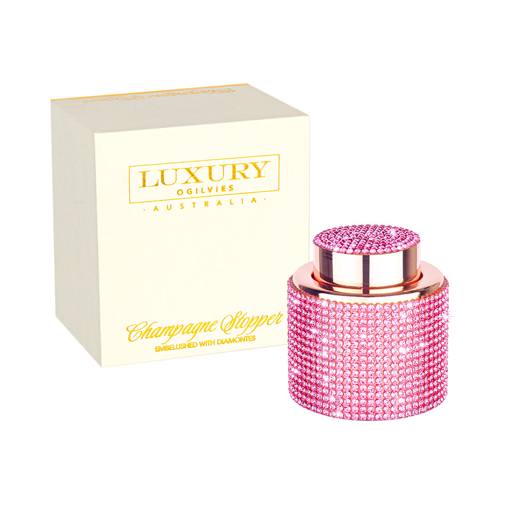 Diamonte Champagne Stopper - Pink