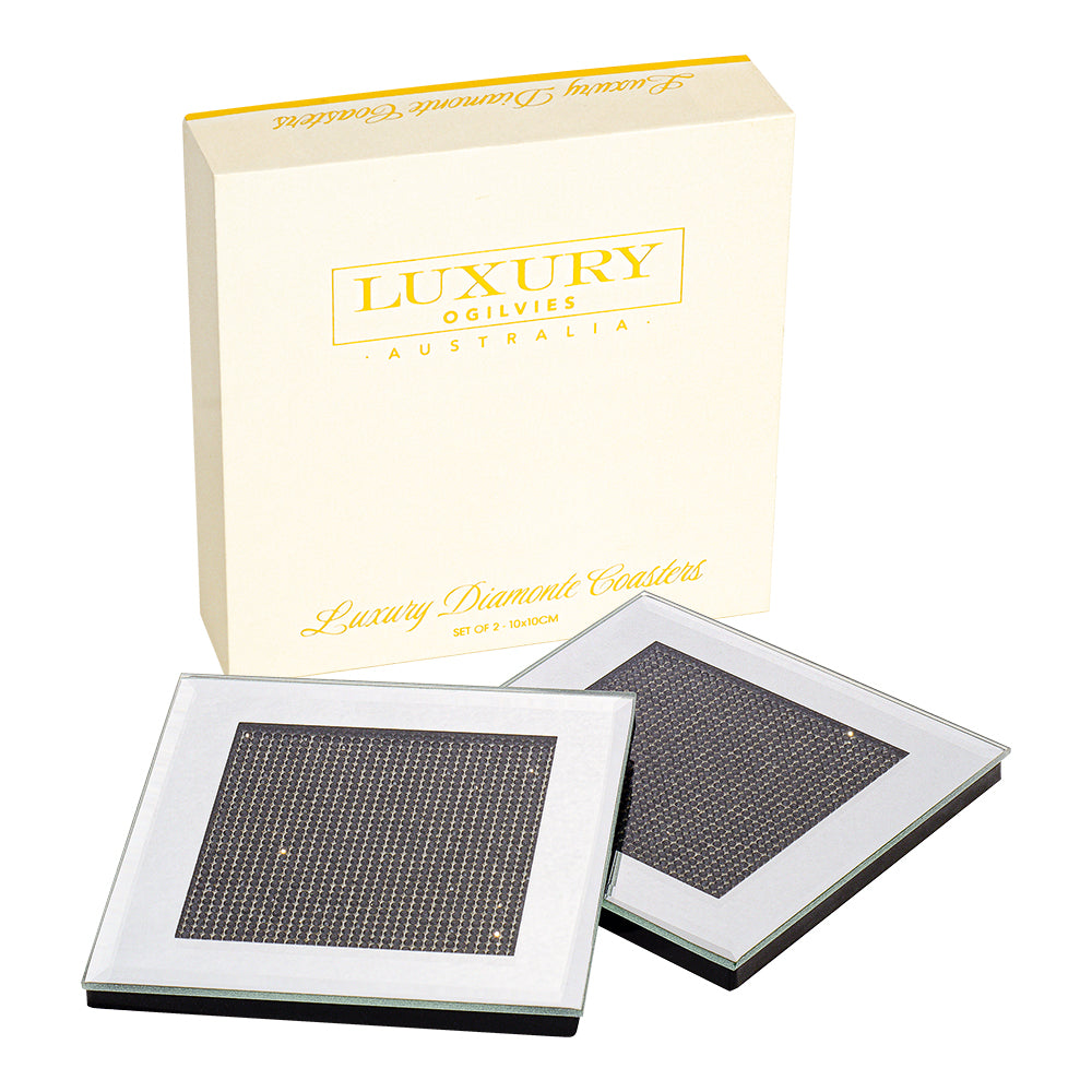 Diamonte Coaster Set - Black