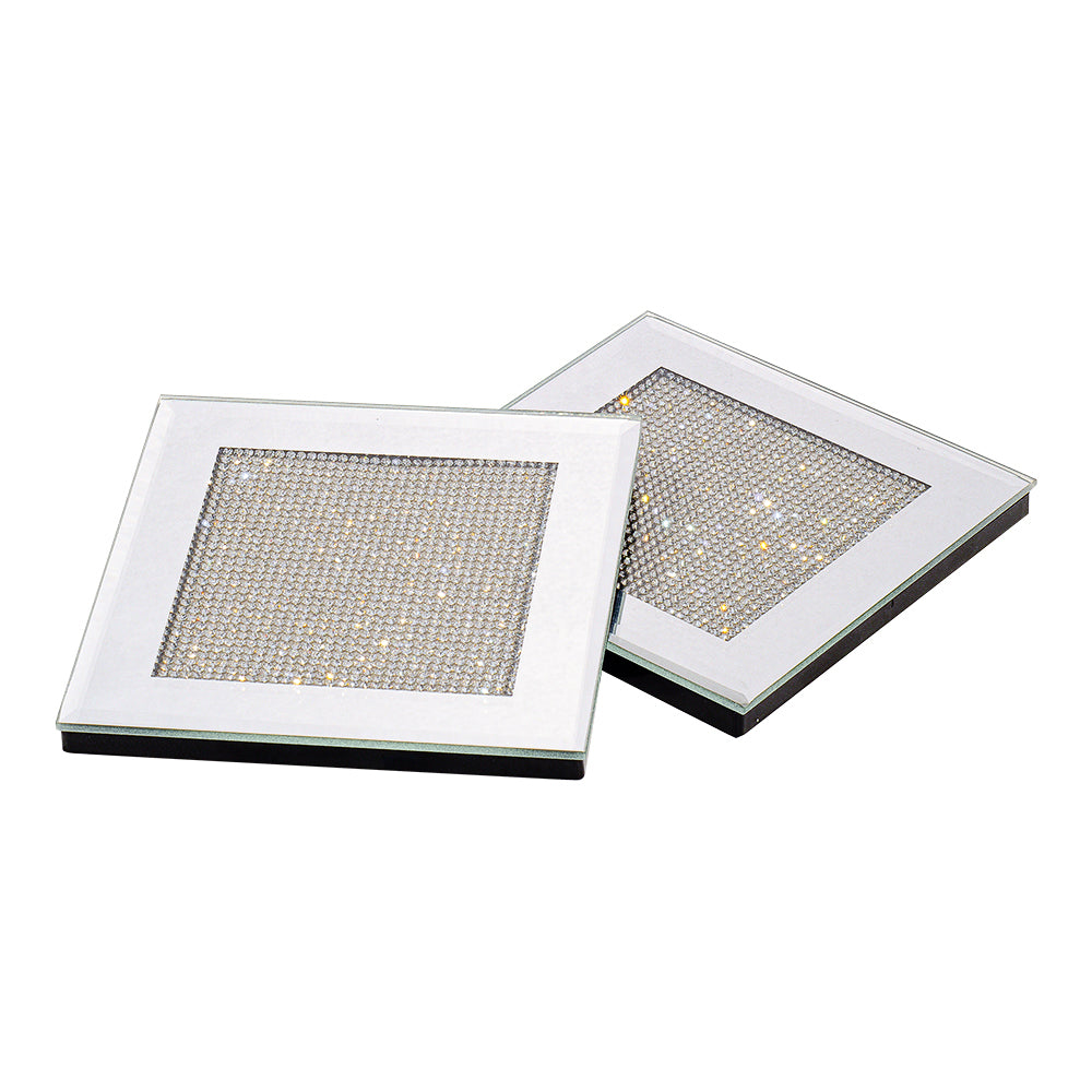 Diamonte Coaster Set - Silver