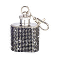 Diamonte Flask Key Ring - Black