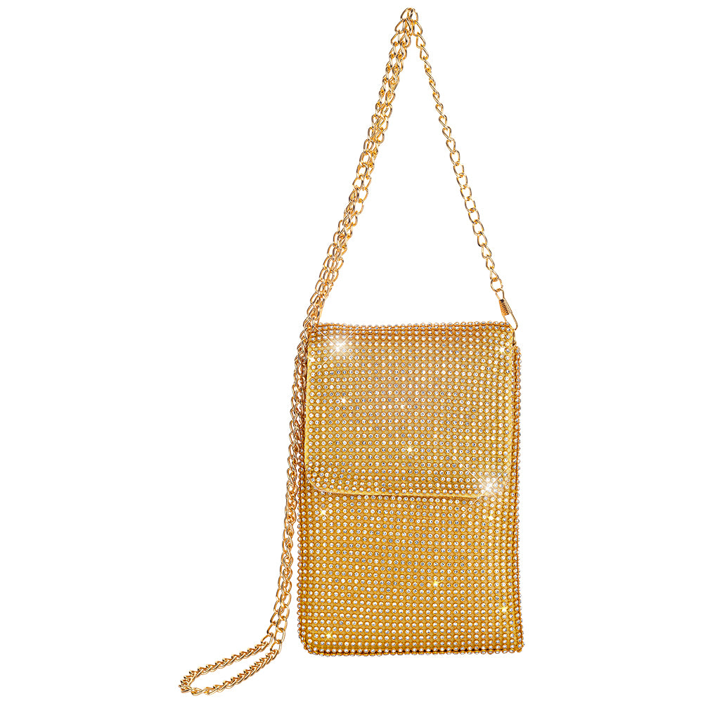 Diamonte Mesh Bag - Gold