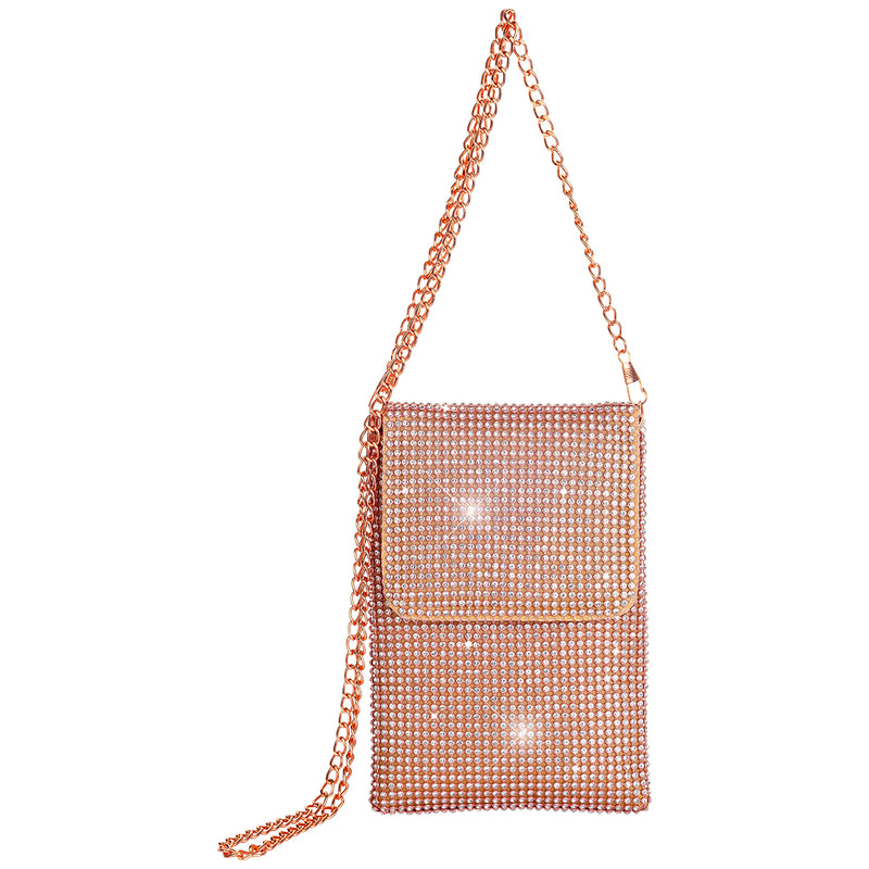 Diamonte Mesh Bag - Rose