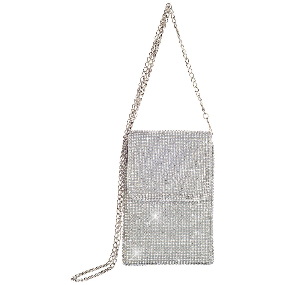 Diamonte Mesh Bag - Silver