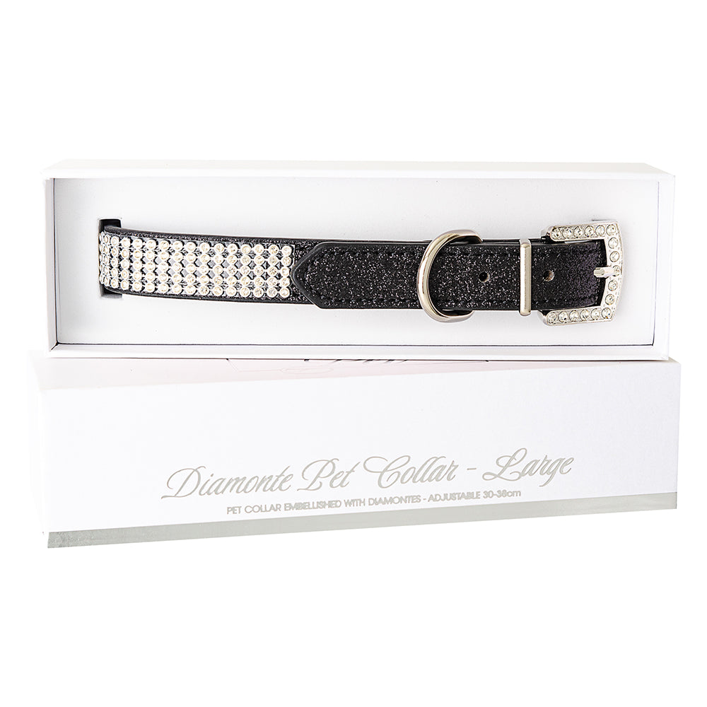Diamonte Pet Collar - Black L