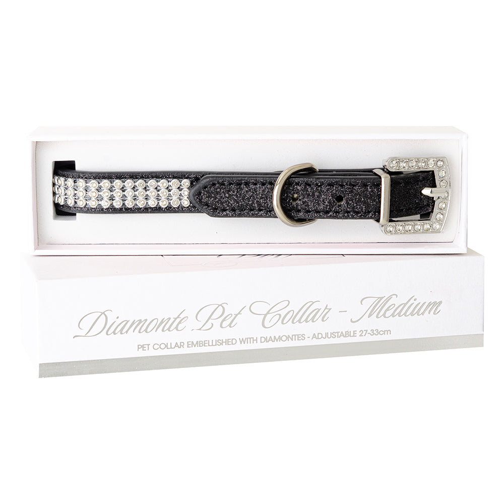 Diamonte Pet Collar - Black M