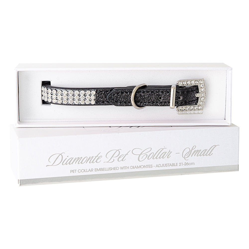 Diamonte Pet Collar - Black S