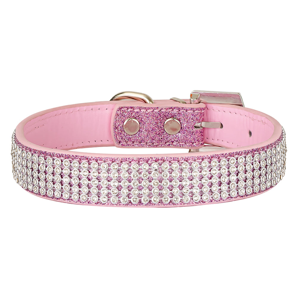 Diamonte Pet Collar - Pink L