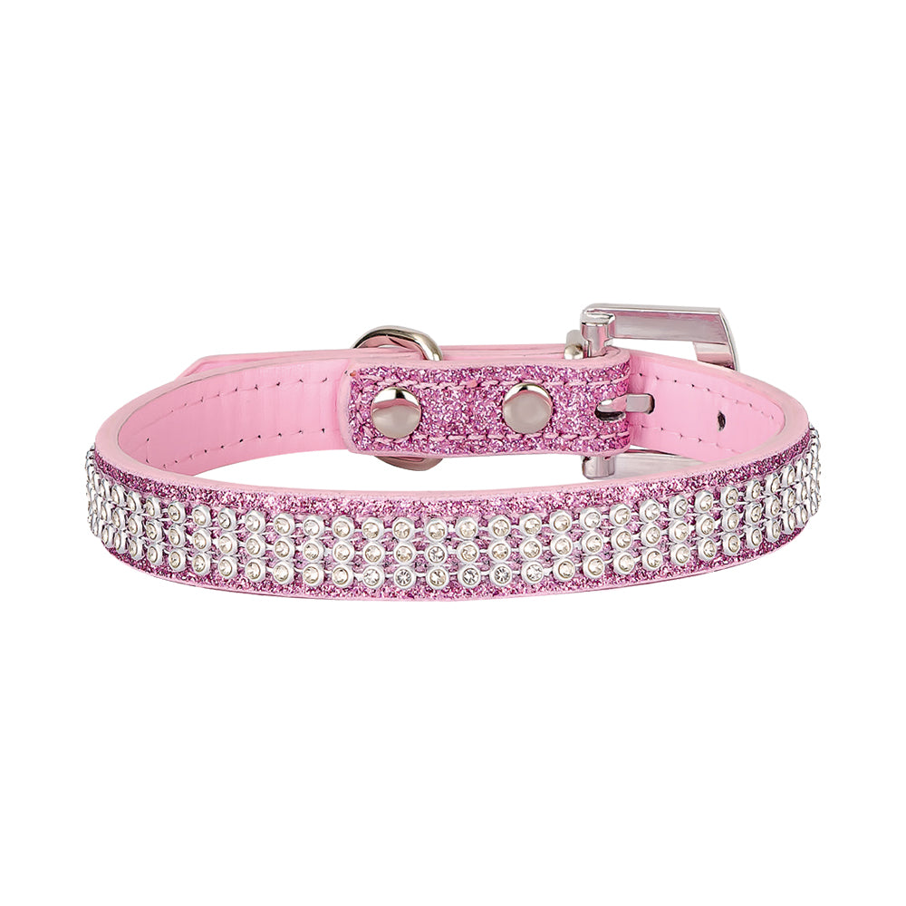 Diamonte Pet Collar - Pink M