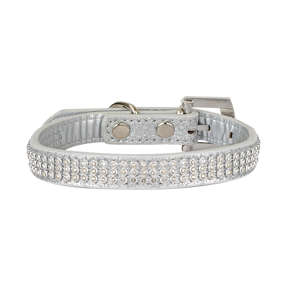 Diamonte Pet Collar - Silver M