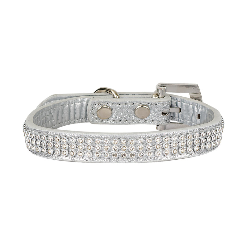 Diamonte Pet Collar - Silver M
