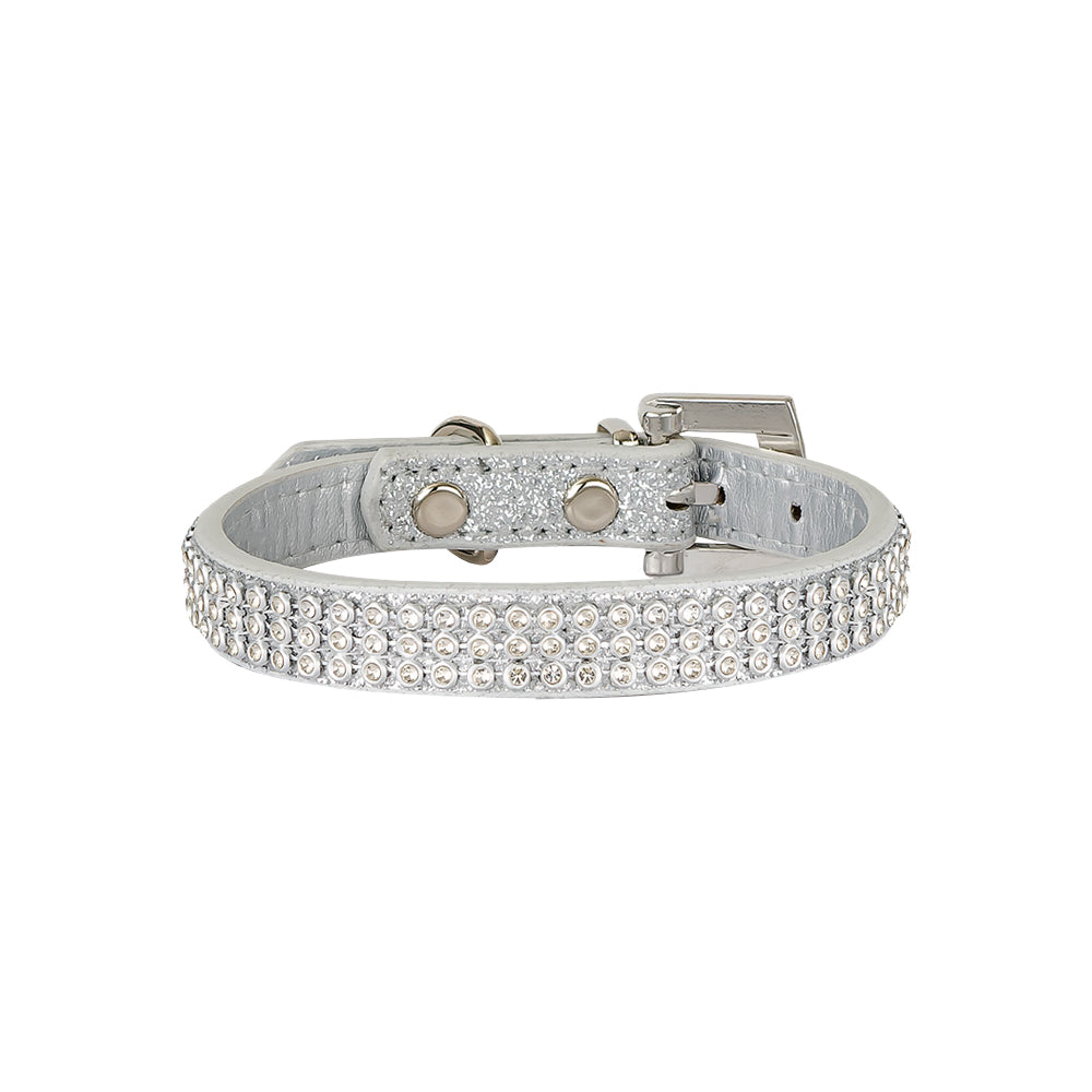 Diamonte Pet Collar - Silver S