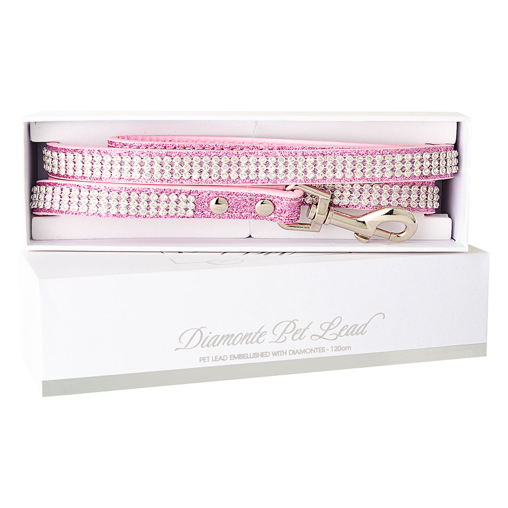 Diamonte Pet Lead - Pink