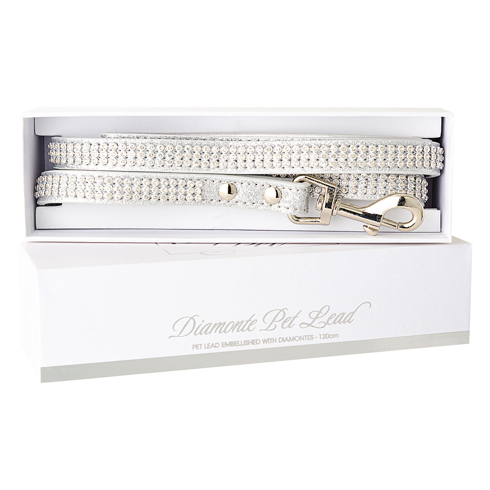 Diamonte Pet Lead - Silver