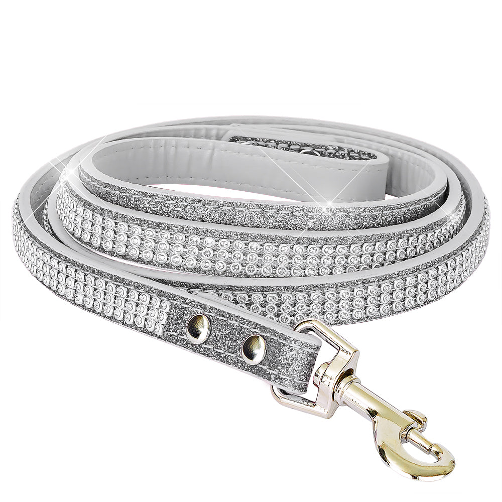 Diamonte Pet Lead - Silver