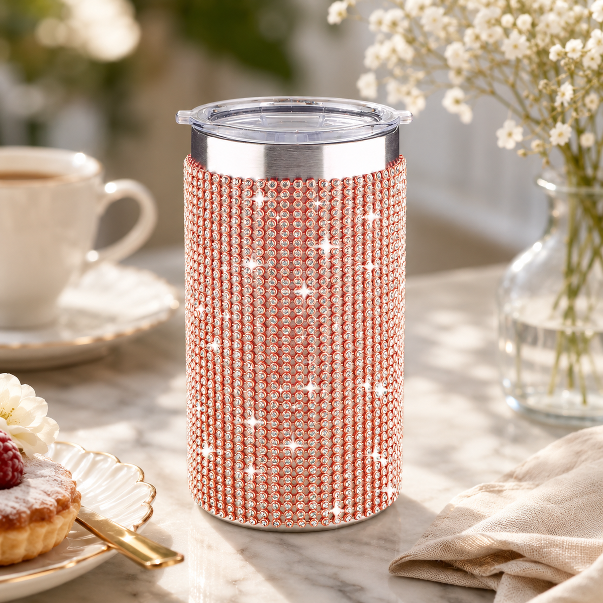 Diamonte Travel Cup - Rose