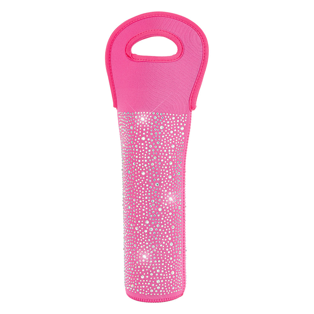 Diamonte Wine Bottle Carrier - Pink