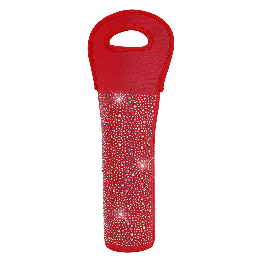 Diamonte Wine Bottle Carrier - Red