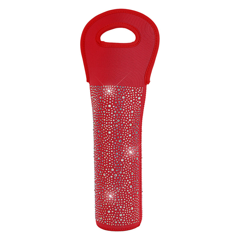 Diamonte Wine Bottle Carrier - Red