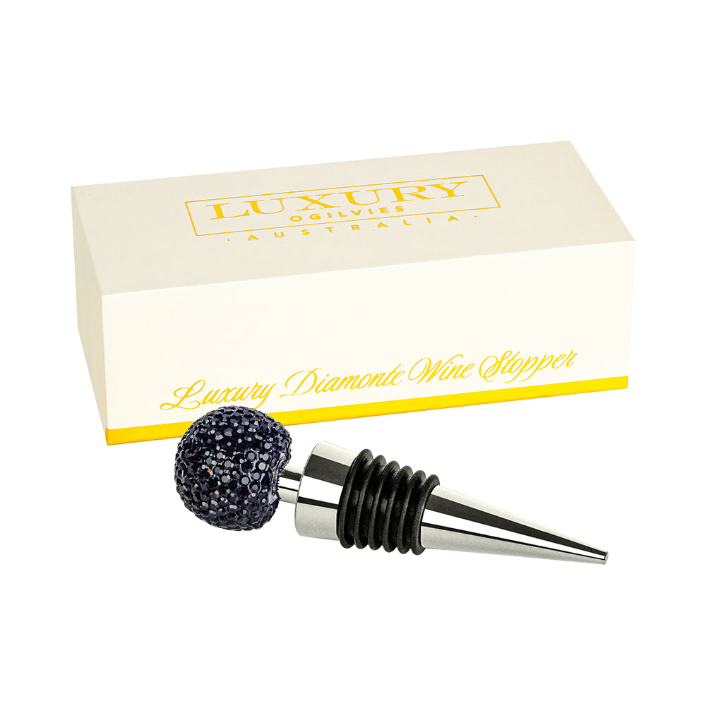 Diamonte Wine Stopper - Black