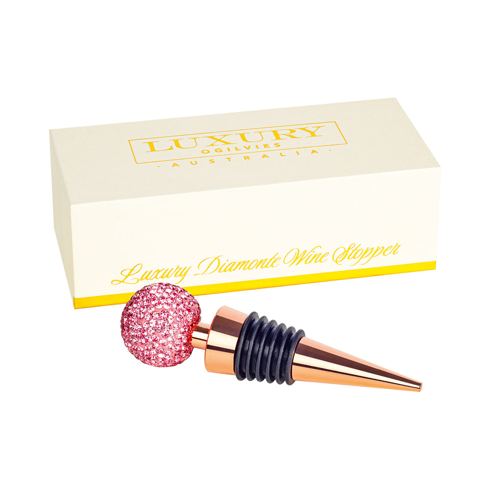 Diamonte Wine Stopper - Pink