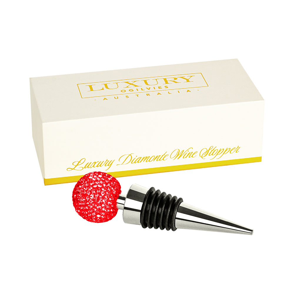 Diamonte Wine Stopper - Red